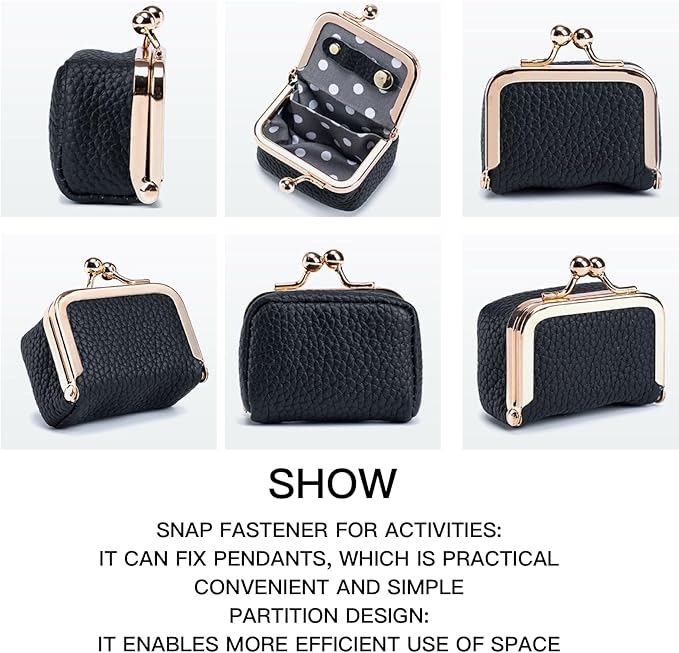 Genuine Leather Mini Jewelry Box - Vintage-Inspired Travel Jewelry Organizer with Kiss Lock, Compact Ring Box for Women, Perfect for Earrings, Rings, Necklaces, Bracelets (B Orange)