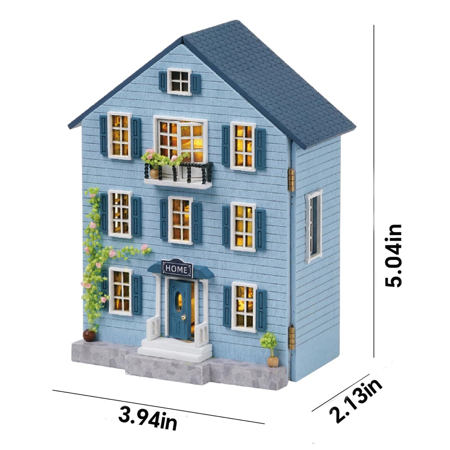 MAGQOO DIY Miniature Dollhouse Kit with Furniture 1:100 Scale Creative Room Mini Wooden Doll House Accessories DIY Miniature House Kit(Muran Manor)