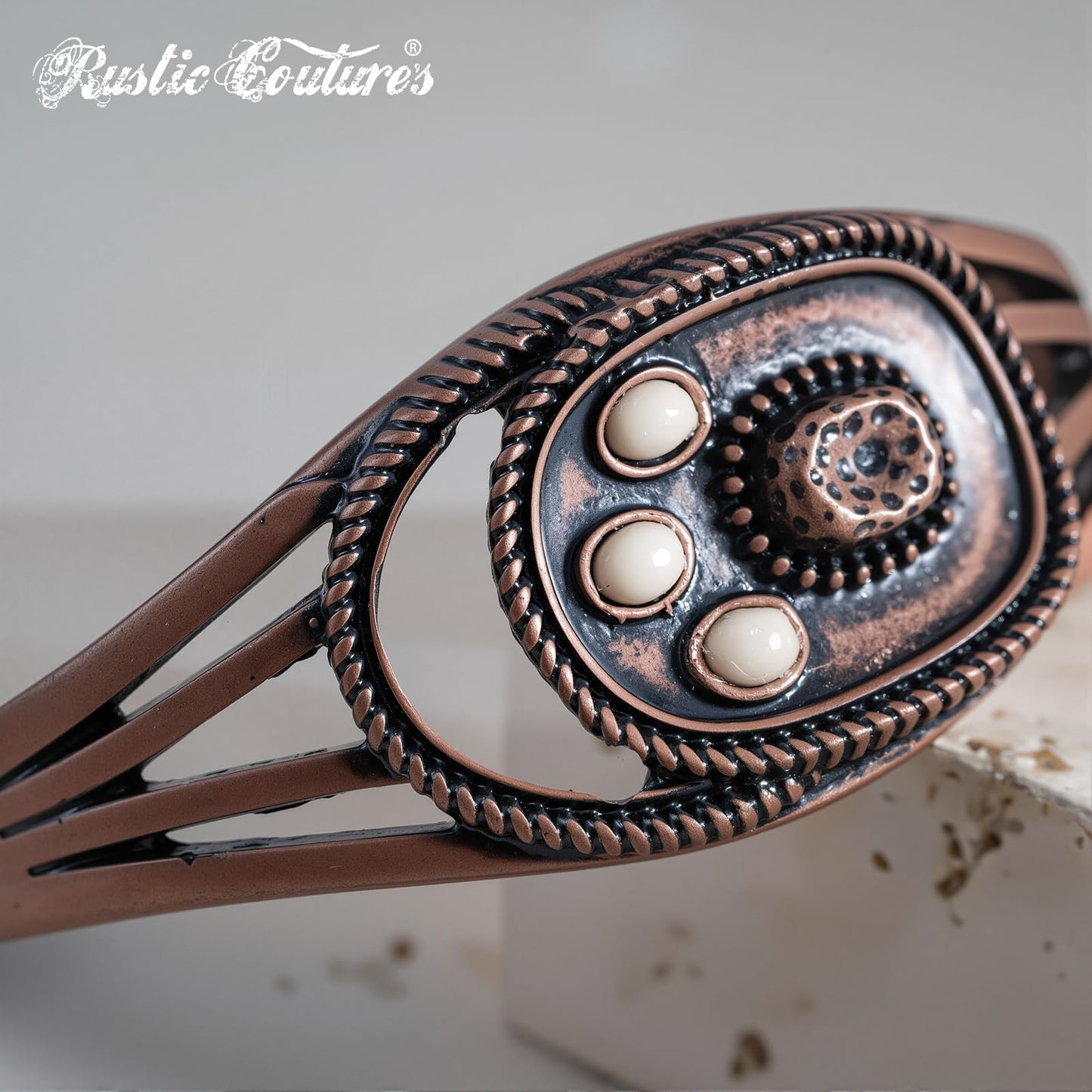 Montana West Rustic Couture's Jewelry Western Turquoise Cuff Bangle Bracelet Bohemian Vintage Elastic for Women Cowgirl White RCW-02-110WH