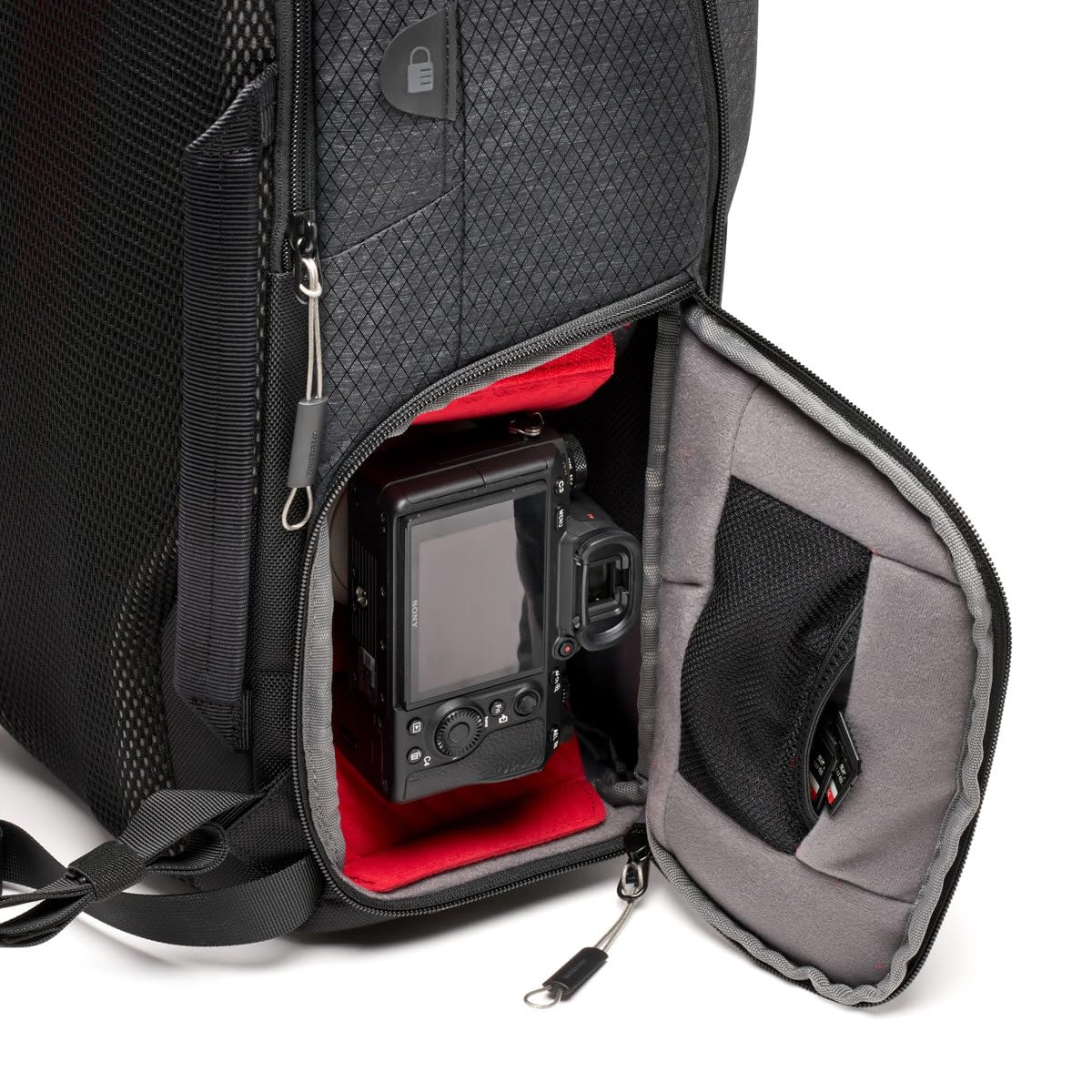 Manfrotto PRO Light Frontloader M, Professional Camera Backpack, Side and Front Access, Tripod Mount, Padded Backpack with Interchangeable Dividers, Black