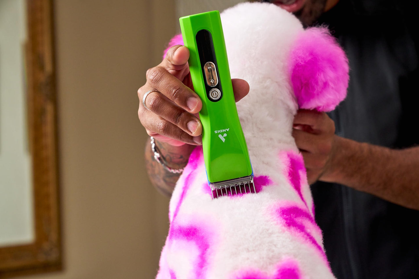 Andis 563231 ProClip 5-in-1 Adjustable Blade Cord/Cordless Pet Hair Clipper, 5 Blade Settings, 5 Speeds, Feather Light, Digital Display Screen, Green