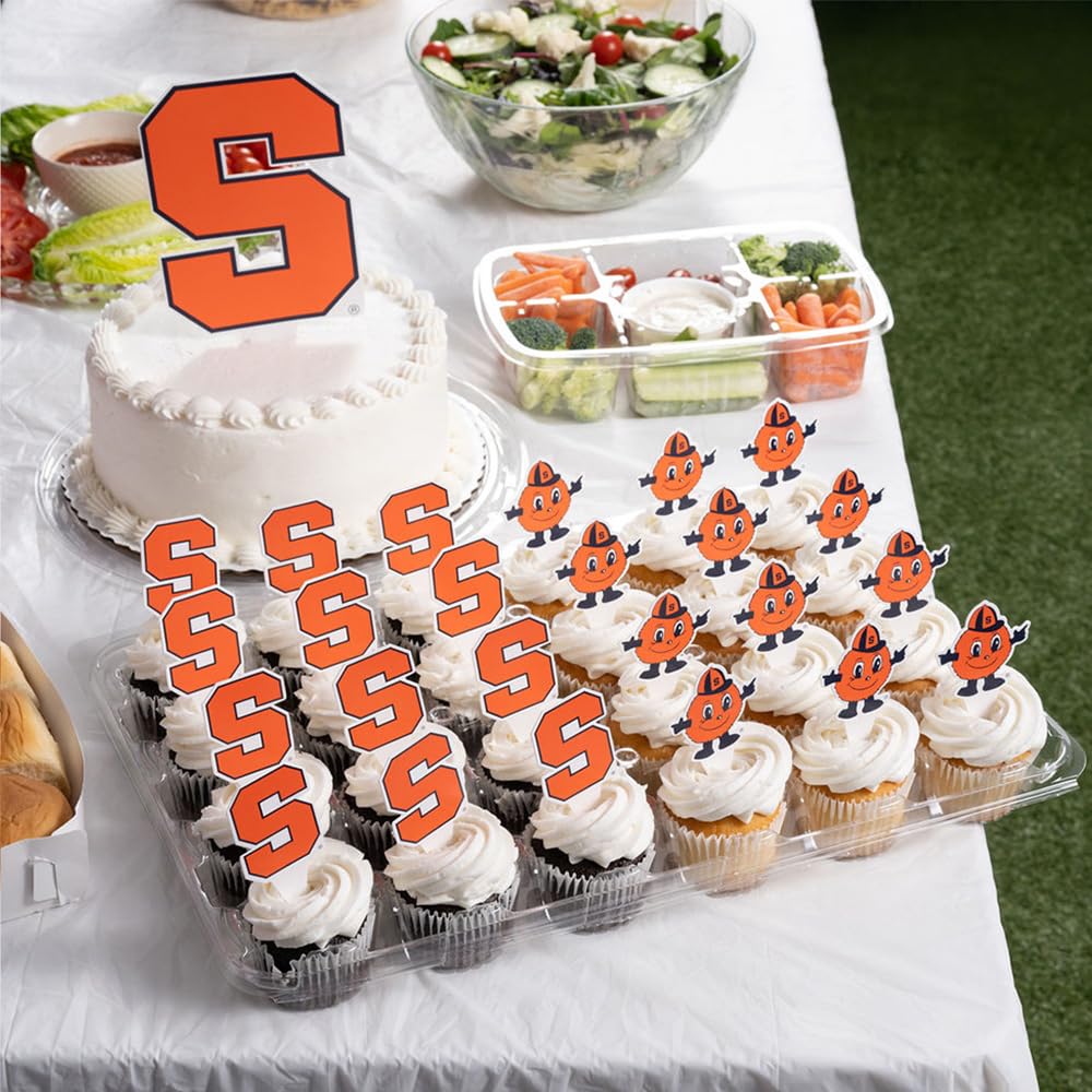 Desert Cactus Syracuse University Cupcake Topper and Cake Toppers Set - Syracuse Orange 25 Pcs Food Party Supplies, Tablecloth Decorations, Graduation and Game Day