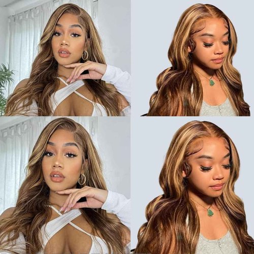 Fabimiya Water Wave P4/27 Human Hair Bundles 22 24 26 Inch Unprocessed Brazilian Virgin Hair Bundles P4/27 Human Hair Quick 11A Weave Hair Extension