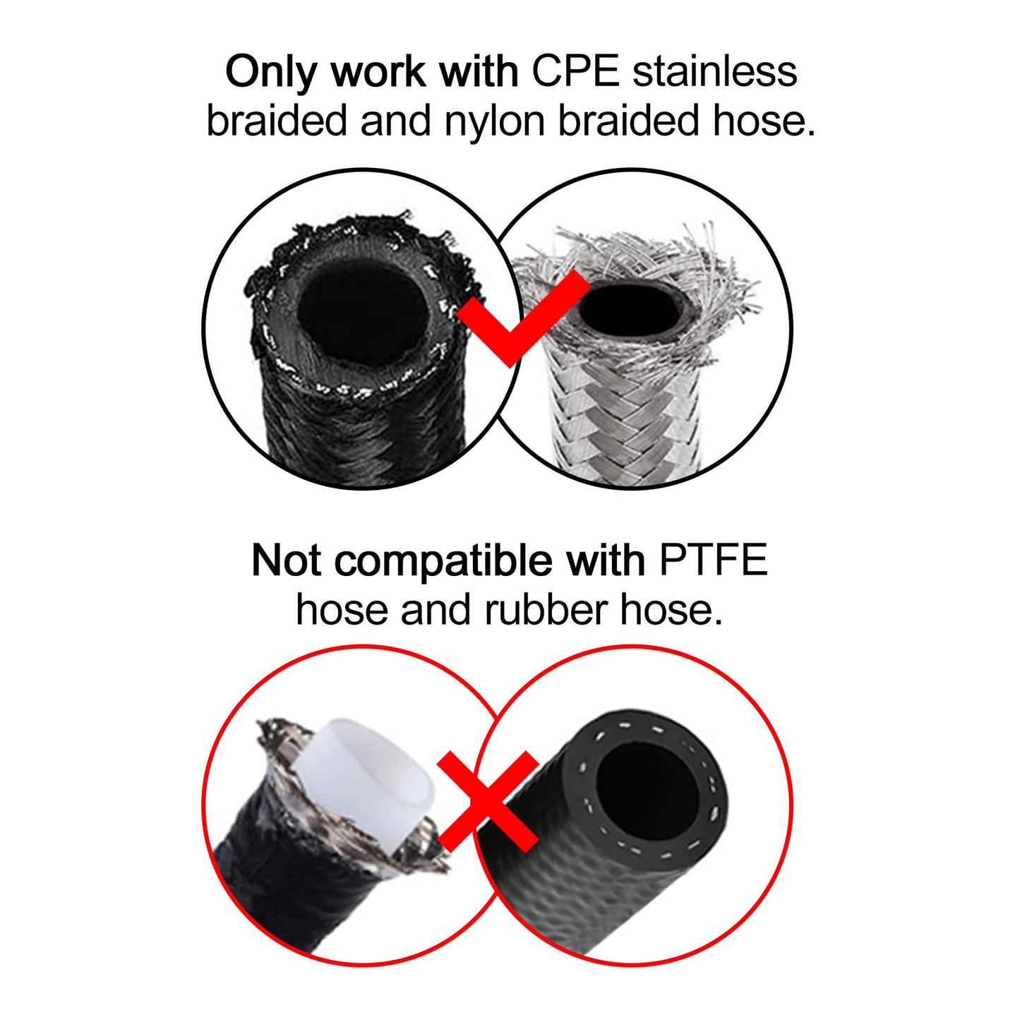 EVIL ENERGY 6AN Hose End Fitting 45 Degree Swivel for CPE Braided Hose Black 4PCS
