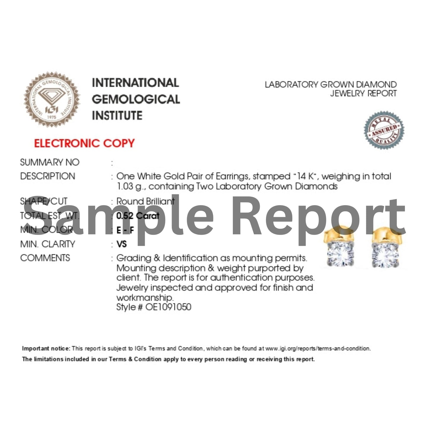 Shop QSE 1.00 Carat Lab Grown Diamond Stud Earrings for Women IGI Certified 14k Yellow Gold with Screwback Four Prong Jewelry (E-F Color, VS1-VS2 Clarity)