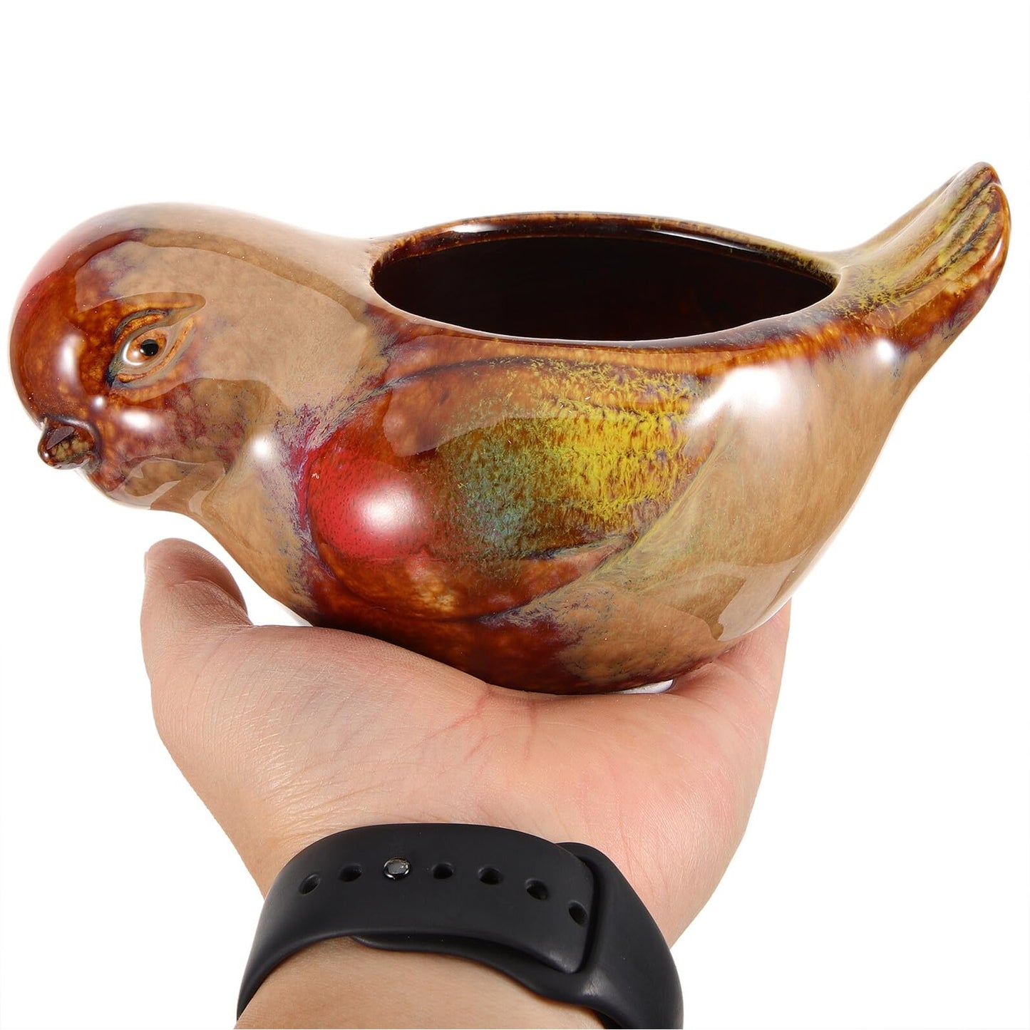 MAGICLULU Ceramic Bird Planter Pot for Small Succulents Balcony Outdoor Flower Pot with Glazed Finish Decorative Ceramic Planter for Garden and Home