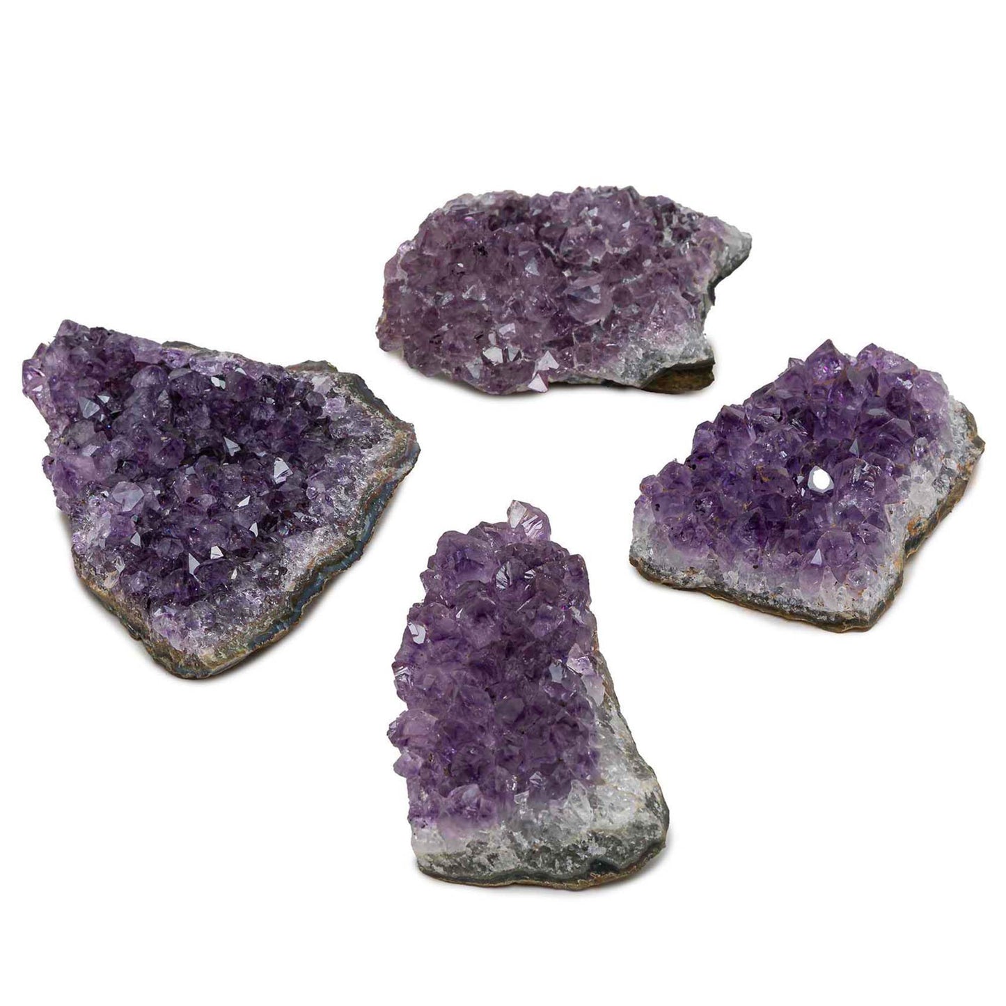 SAMSARI Set of 3 to 7 Natural Amethyst Druzy Clusters (0.75 lb) – Raw Crystal Geodes for Meditation, Reiki & Home Décor – Spiritual Healing Stones – Handpicked from Uruguay