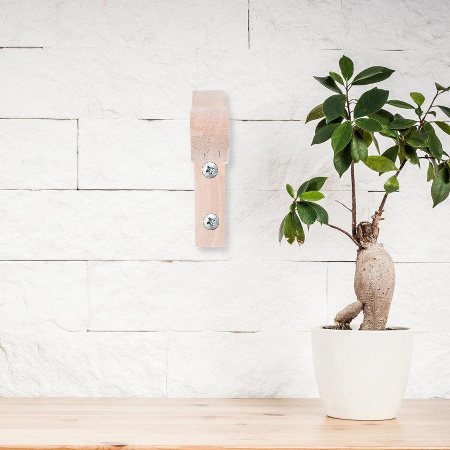 SHINYPASING 2pcs Wooden Wall Plant Hooks for Indoor Outdoor Hanging Planters Wind Chime Brackets Decorative Flower Pot Hangers Garden Balcony Storage