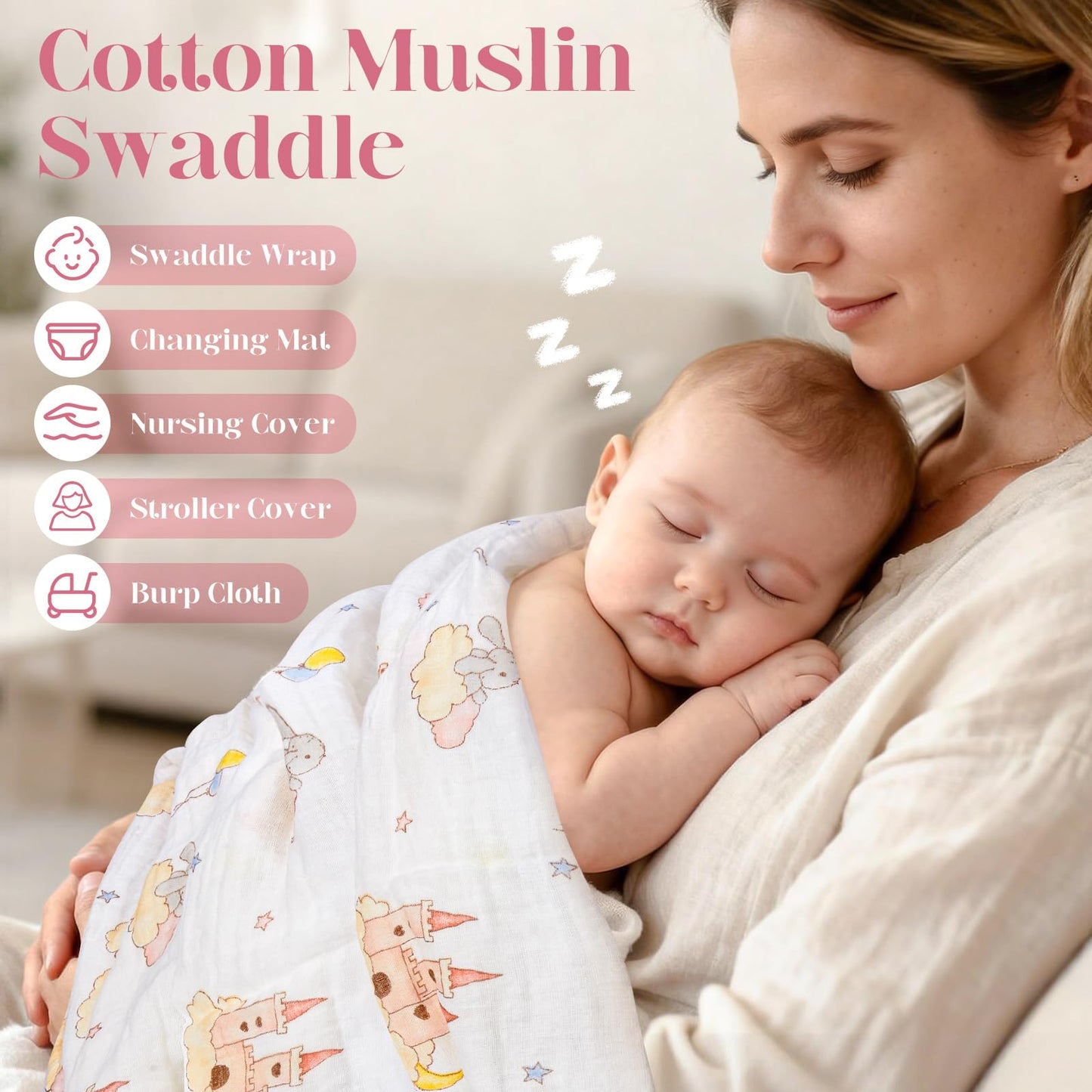 TUZT Wooden Baby Girls Gift Set, Baby Shower Gifts for Girls, Unique Newborn Essential Stuff with Blanket Onesies Lovey Bib and Socks, Gender Reveal Ideas Infant Welcome Baby Girl Shower Party
