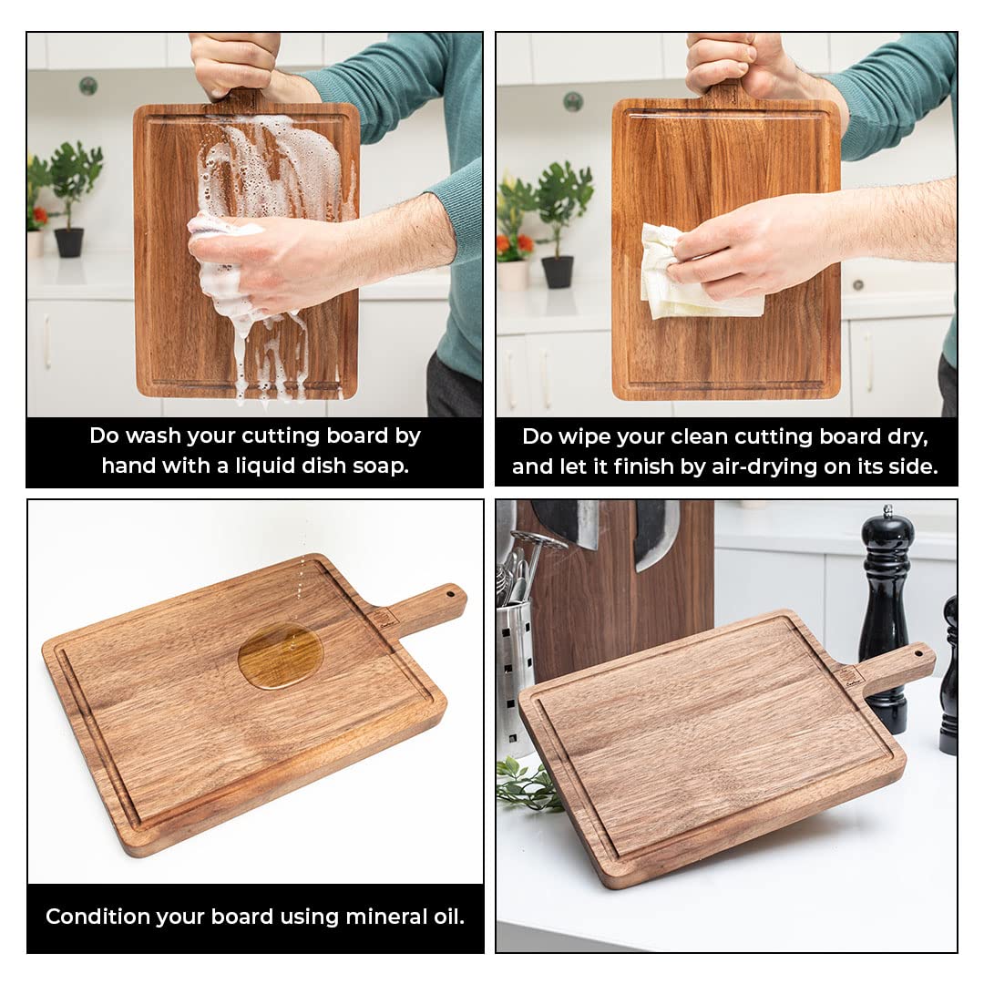 COOLINA Walnut Chopping Board - 12x9x1 Inch Charcuterie & Serving Tray for Meats, Vegetables, Cheese & More - Durable, Elegant Walnut Wood Cutting Board