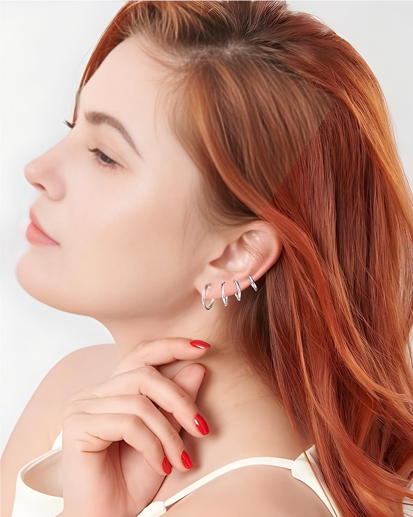 316L Surgical Stainless Steel Huggie Hoop Earrings 14mm Silver Hypoallergenic Earrings Hoop Cartilage Helix Lobes Hinged Sleeper Earrings For Men Women(F02:14mm Silver(THK 2.0mm))