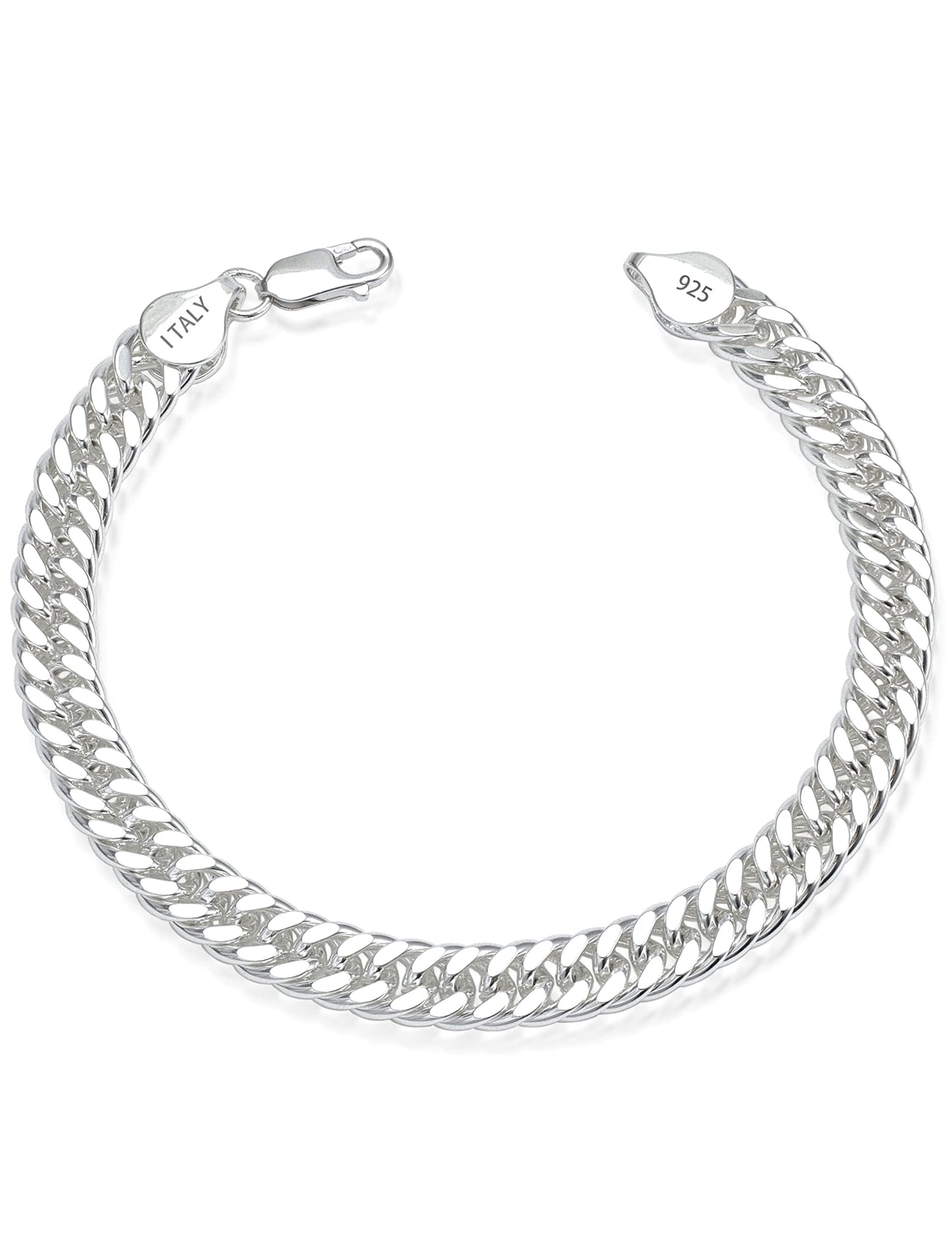 ASDULL 925 Sterling Silver Cuban Bracelets 8mm Silver Bracelets for women Cuban Link Bracelet for men 9 Inches