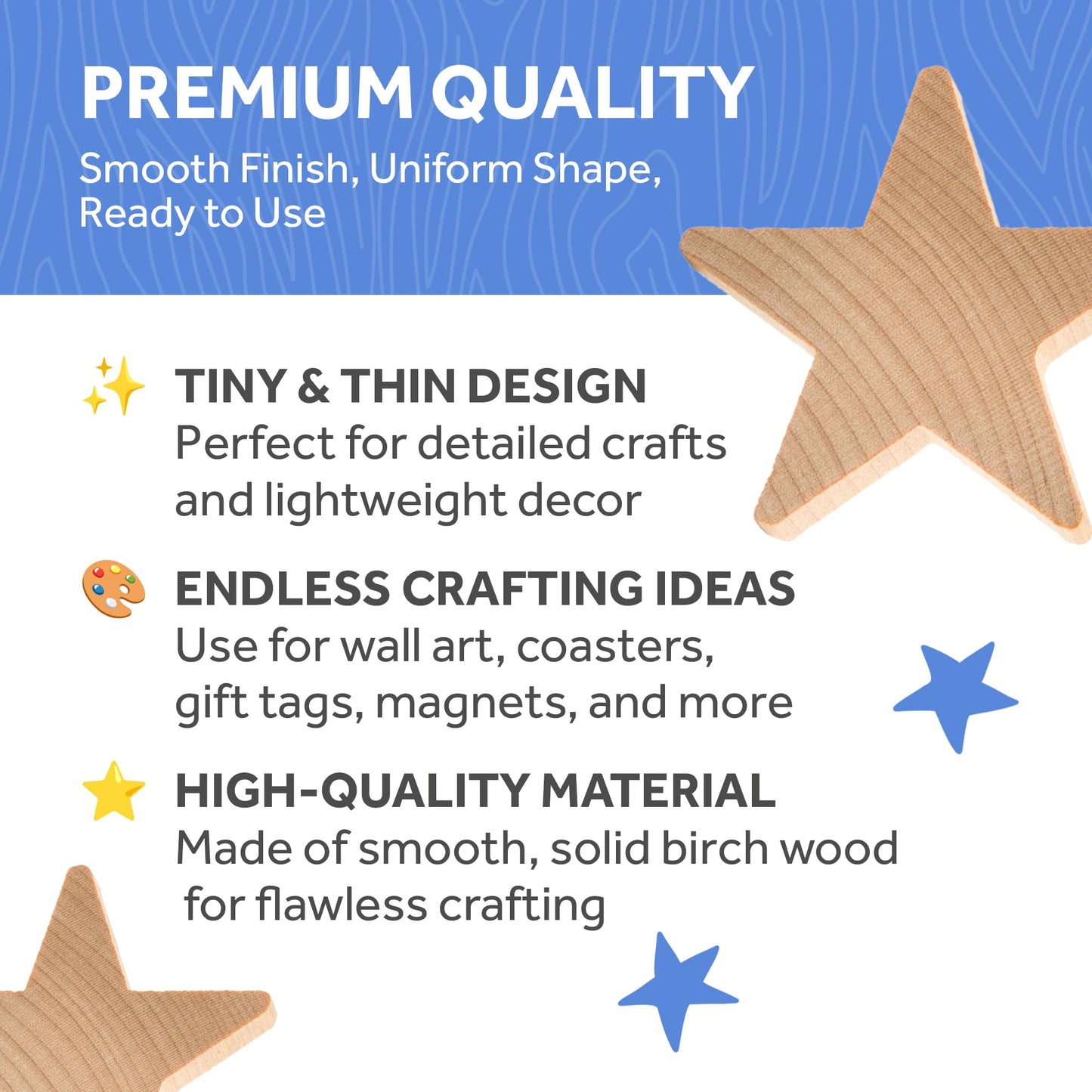 4 Inch Wooden Stars, Bag of 25 Unfinished Wooden Star Cutouts,(4 Inch Wood Star Shape) by Woodpeckers…