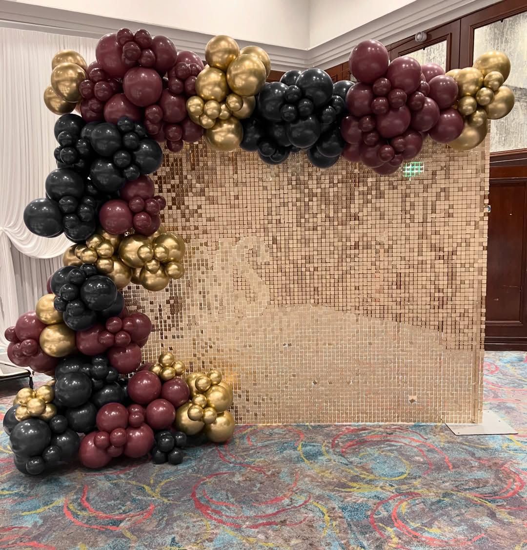 Burgundy and Gold Balloon Arch Kit, 162pcs Different Sizes with Burgundy Black Chrome Gold Confetti Balloons for Graduation Ceremony Prom Anniversary Wine Birthday Party Decorations