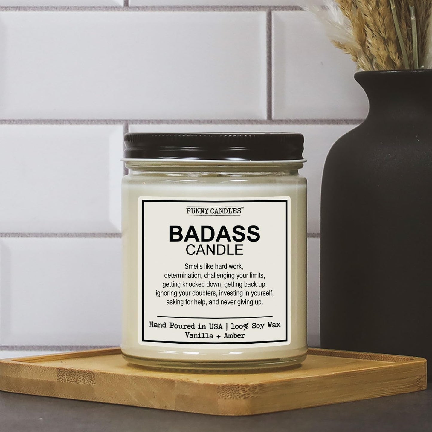 Funny Candles – Hilarious Congrats Gift for Graduates, Promotions, New Jobs, Boss, Good Luck, Motivational or Just Crushing Life, Vanilla Scented, 100% Soy Wax, USA Made