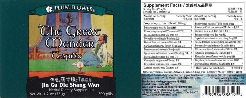 The Great Mender Teapills (Jin Gu Die Shang Wan) 200 pills