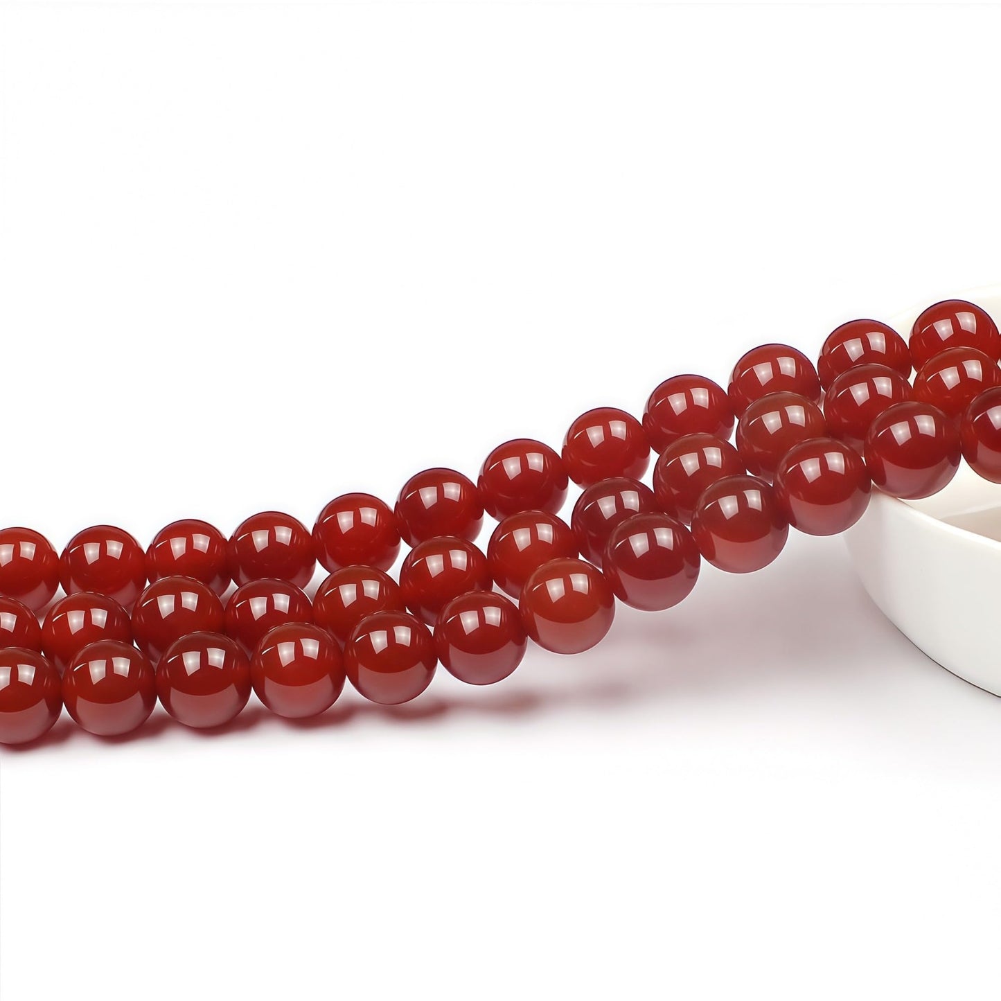MJDCB Natural Stone Bead Red Cornelian Gemstone Loose Beads for Jewelry Making Bracelet Necklace 10mm