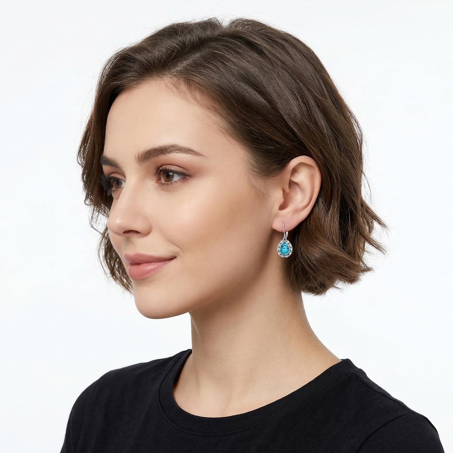YYmqmq Western Earrings for Women 925 Sterling Sliver Turquoise Dangle Drop Earrings Leverback Country Turquoise Jewelry Western Jewelry Cowgirl Gifts for Women Girlfriend
