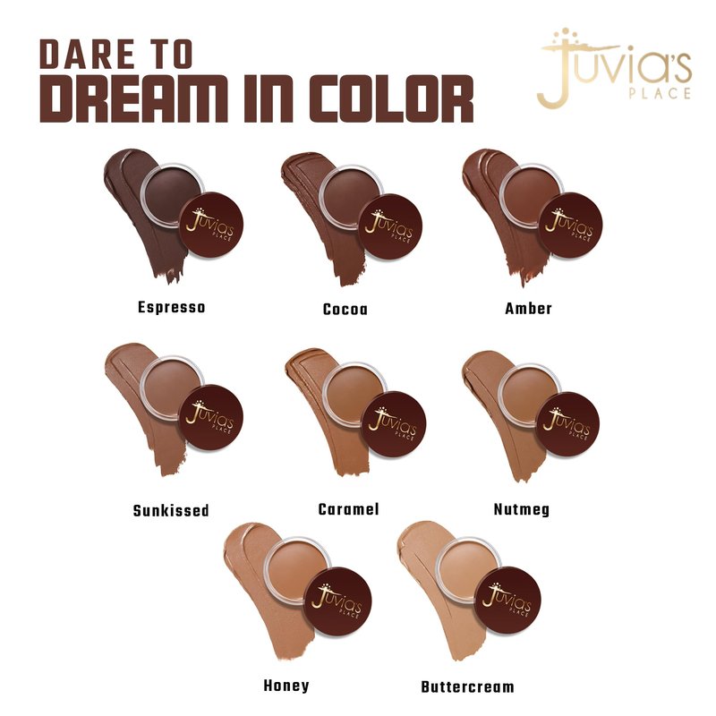 Juvia's Place Bronzed Cream Bronzer - Caramel - Smooth Cream Bronzer Pot for Sun-Kissed Glow & Warmth, Buildable & Blendable Makeup Contour with Long-Lasting Matte Shimmer Finish, Highly Pigmented