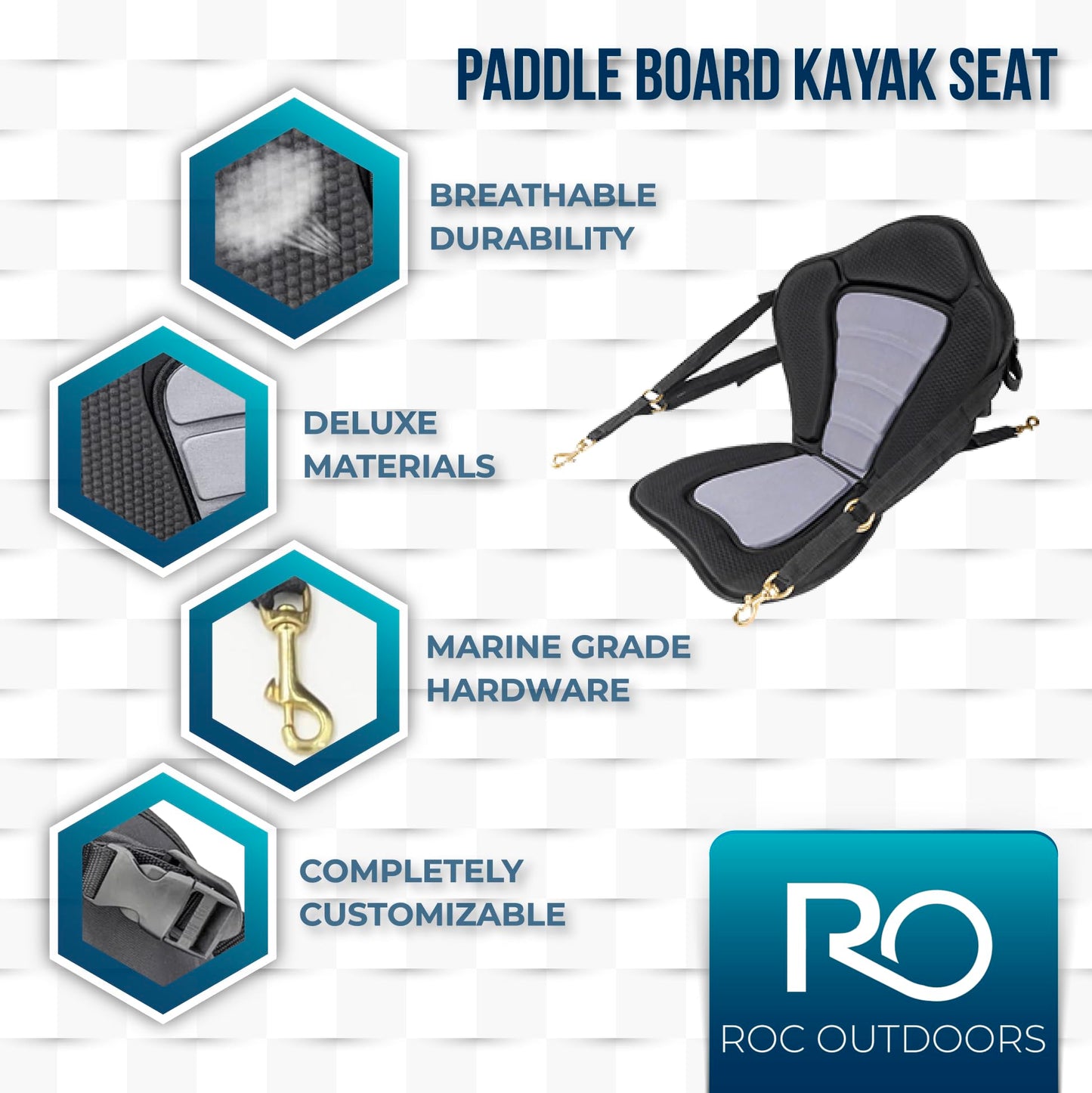 Roc Inflatable Stand Up Paddle Board 10' 6" with Premium SUP Paddle Board Accessories, Wide Stable Design, Non-Slip Comfort Deck for Youth & Adults (Eclipse W/Kayak Seat)