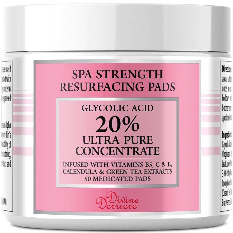 Anti Aging Skin Care Set: Glycolic Acid Peel 60% & Glycolic Resurfacing Pads - This Ultra Potent Duo Will Purify Your Skin & Eliminate Wrinkles, Acne Scarring For an Ultra Clear & Glowing Complexion