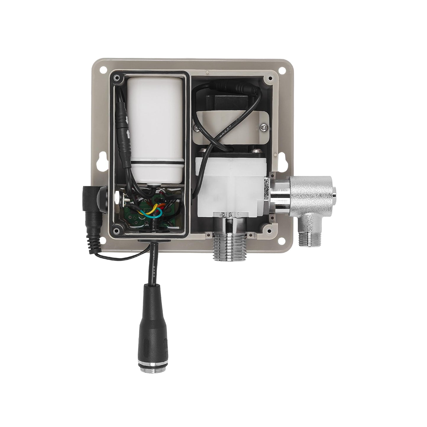 Sloan SF-2100 Sensor Activated Touch-Free Faucet, Commercial Grade w/Mounting Hardware - 0.5 GPM Plug Adapter Hardwired Deck-Mounted Low Body with 4" Trim Plate, Polished Chrome Finish, 3362103