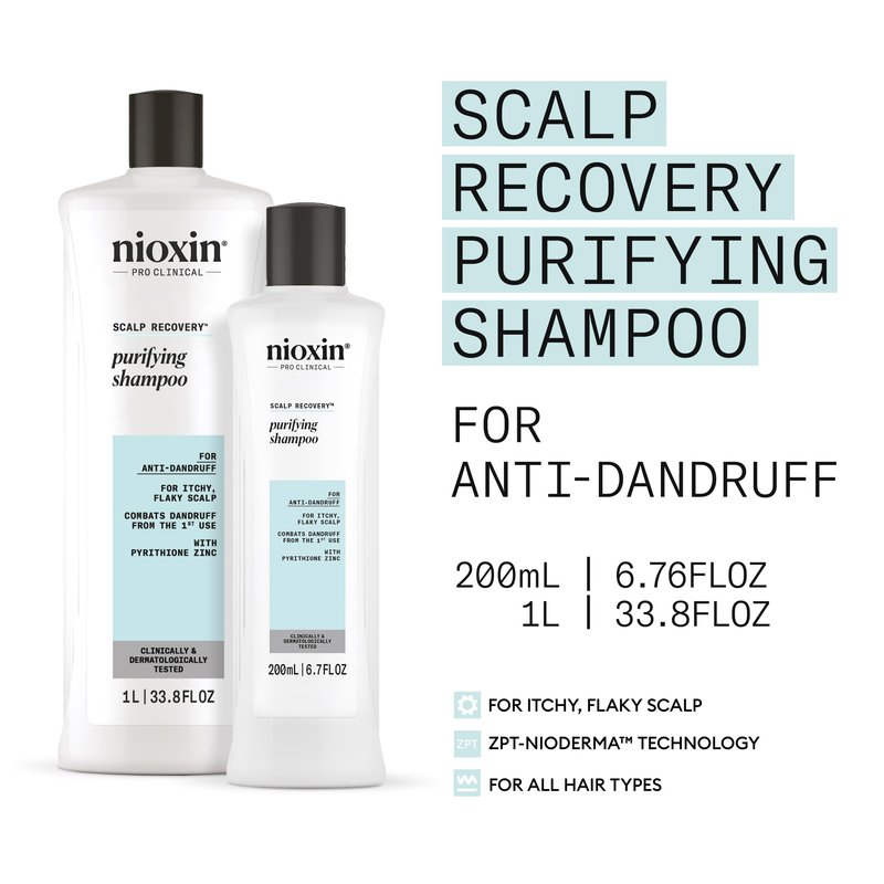 Nioxin Scalp Recovery Purifying Shampoo | For Itchy, Flaky Scalp | Anti-Dandruff | Formulated with Pyrithione Zinc