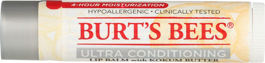 Burt's Bees Lip Balm, Moisturizing Lip Care, for All Day Hydration, 100% Natural, Ultra Conditioning with Shea, Cocoa & Kokum Butter