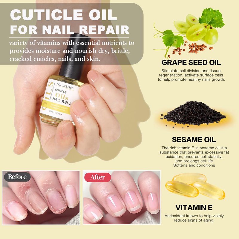 Gel Polish Remover & Cuticle Oil for Nails & Gel Nail Brush Cleaner & Colorful Nail Polish Remover Tools & Glass
