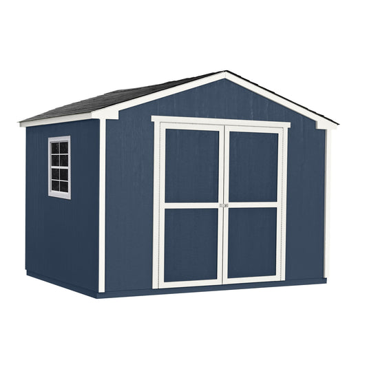Handy Home Products Charleston Value Gable 10x8 Do-It-Yourself Wooden Storage Shed with Floor, 2x3 framing