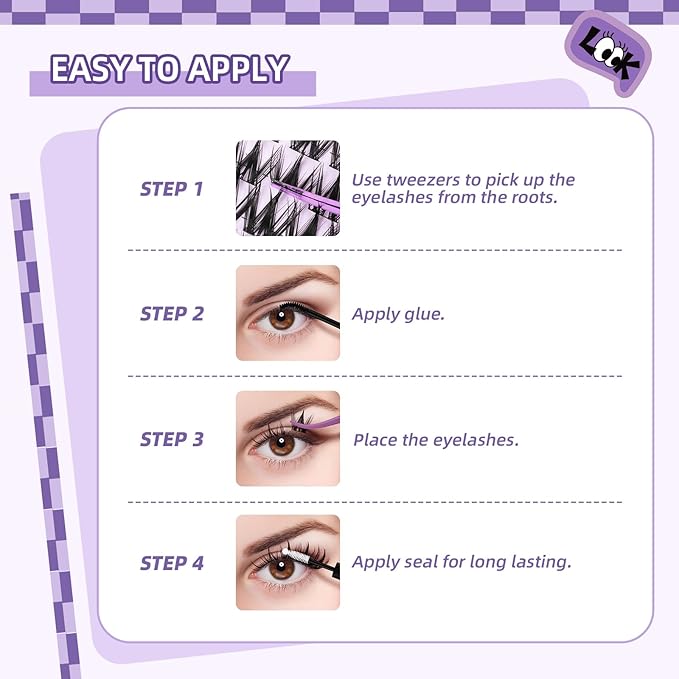 B&Q Manga Lash Clusters Kit Anime Lashes 8-18mm Mixed 120pcs Eyelash Extension Kit Thick Curly Manga Style Feature Spike Eyelash Clusters Perfect Choice for Beginners at Home(KIT-Anime 04)