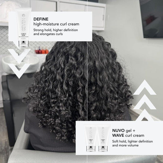 SEVEN Mezzo Define High Moisture Curl Cream, Curl Defining Cream for Curly Coily Hair, Anti Frizz Hydrating Styling Cream with Shea Butter Argan Oil, Bounce Shine Control, 7oz