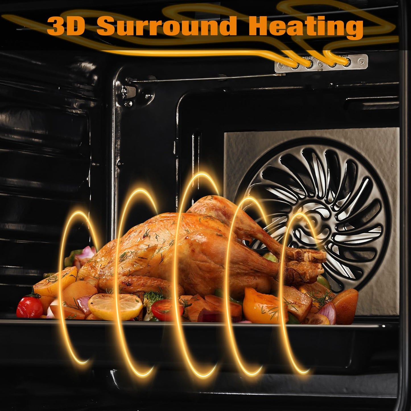 24" Single Wall Oven, 2.5 Cu.Ft Built-in Electric Single Wall Ovens with Mechanical Knobs, Double-Layered Glass Door, 5 Cooking Functions, 3000W 240V Ideal for Kitchen Oven