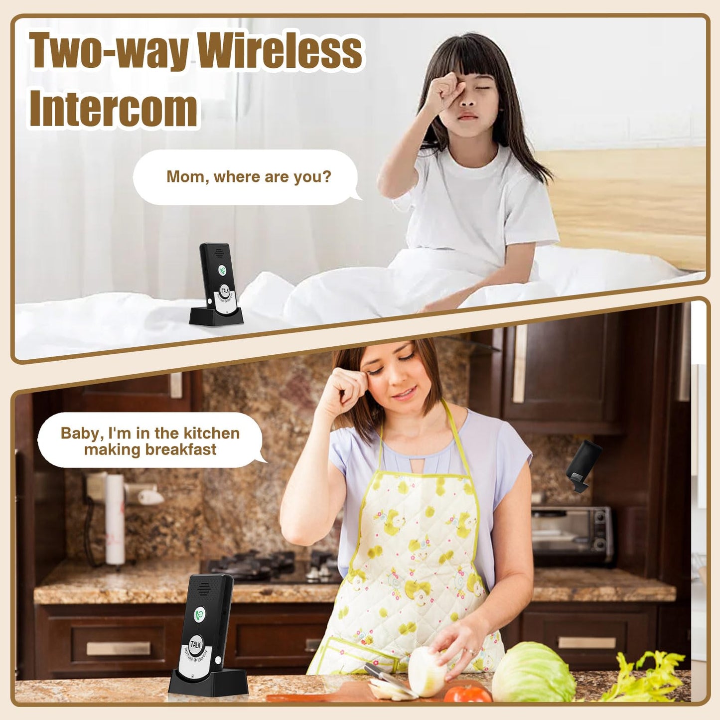 Intercoms for Home, 2 Way Intercom, Super Long Range Intercom System, 410m to 490m Home Intercom System for Home Hospital Office