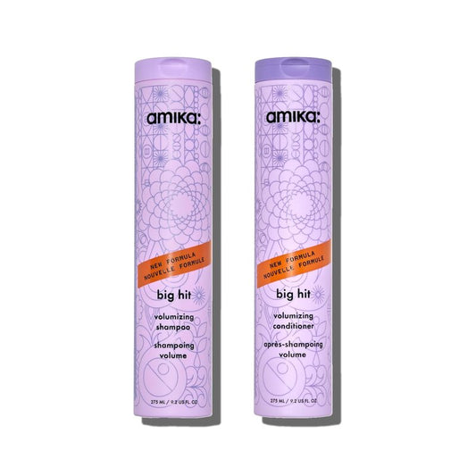 Amika big hit volumizing shampoo + conditioner bundle, 275ml