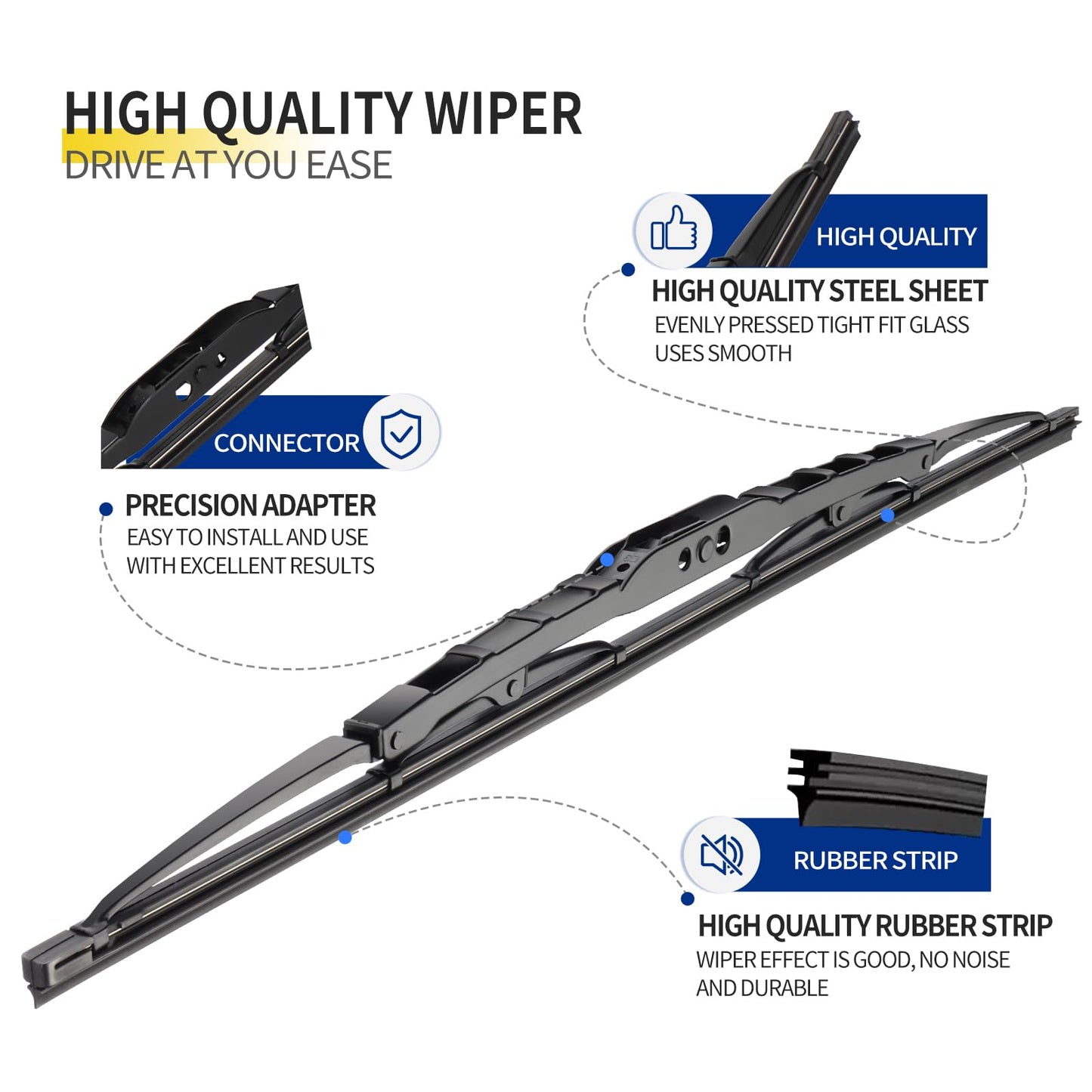 JINGOU 17''+17''Wiper Blades,Compatible with Toyota Corolla 1978-1983 Premium All-Season Windshield Wiper Blades-Driver and Passenger Side,Automotive Replacement Windshield Wiper Blade(Pack Of 2)