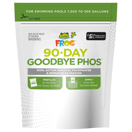 FROG 90-Day Goodbye Phos - Dry Formula Phosphate Remover for Pools up to 30,000 Gallons - Pool Maintenance & Treatment - No More Phos - 3 Pods