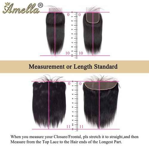 Amella Hair 8A Brazilian Body Wave 13x4 Lace Frontal Closure with Bundles (14 16 18 +14Frontal) 100% Unprocessed Brazilian Virgin Hair Body Wave with Frontal Closure