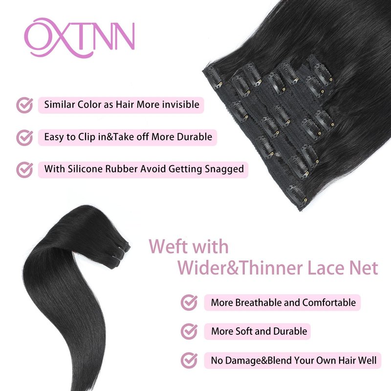 Clip in Hair Extensions Real Human Hair Jet Black 12 inch 7pcs 70g/Pack, Human Hair Clip in Extensions, Salon-Grade Quality, Easy Comfort Wear for Women (#1, 12 inch)