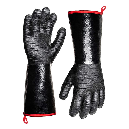 932Â°F Extreme Heat Resistant Gloves for Grill BBQ,Aillary Waterproof Long Sleeve Pit Grill Gloves for Fryer, Baking, Oven,Smoker,Fireproof, Oil Resistant Neoprene Coatingï¼14-Inch ï¼