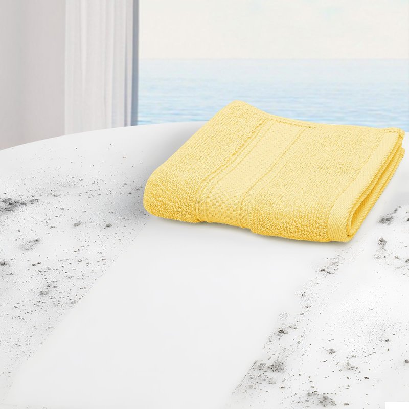 MoNiBloom 12-Piece 100% Cotton Face Wash Cloth Set for Bathroom Home Hotel Spa Gym Yoga Shower Highly Absorbent Ultra Soft Quick-Dry (Lemon Yellow)