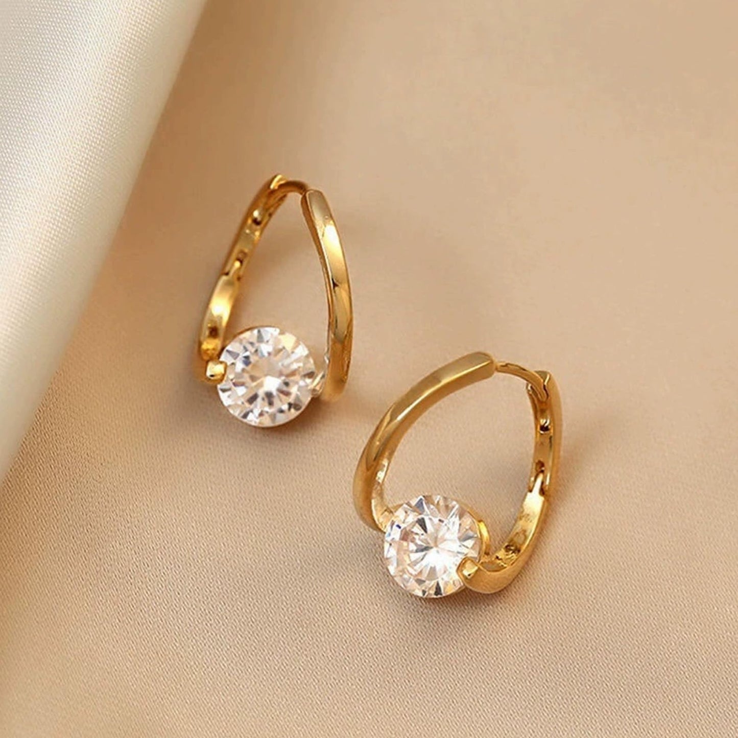 Lymphatic Earrings for Women Silver Zircon Hoop Huggie Earrings Dainty Fashion Jewelry Gifts