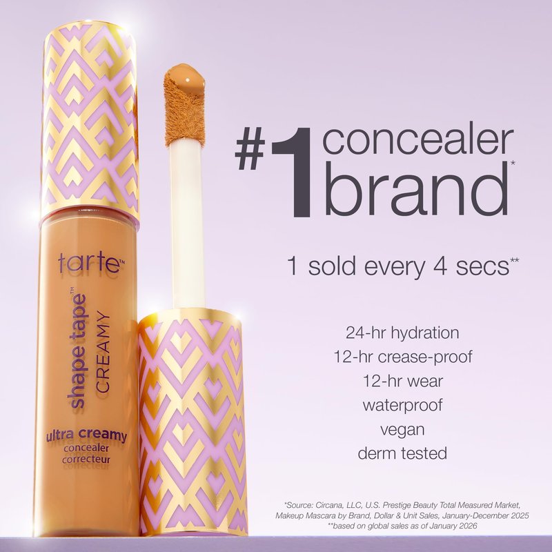 tarte shape tape creamy concealer – Full Coverage Makeup with Built-In Eye Cream, 24HR Hydrating Natural Moisturizing Matte Finish for Redness & Fine Lines, Vegan & Cruelty-Free, full size, 12N