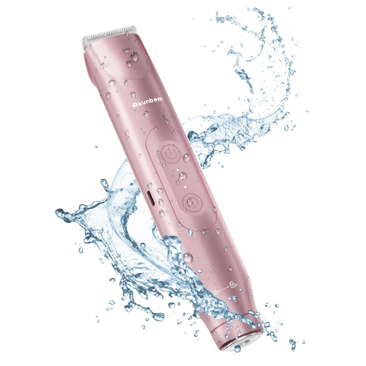 Akunbem Bikini Trimmer for Women - 2 in 1 Electric Razors for Women - Dual Head Electric Shaver - IPX7 Waterproof Wet & Dry Use Body Hair Trimmer and Facial Hair Remover for Bikini Underarm Leg Arm