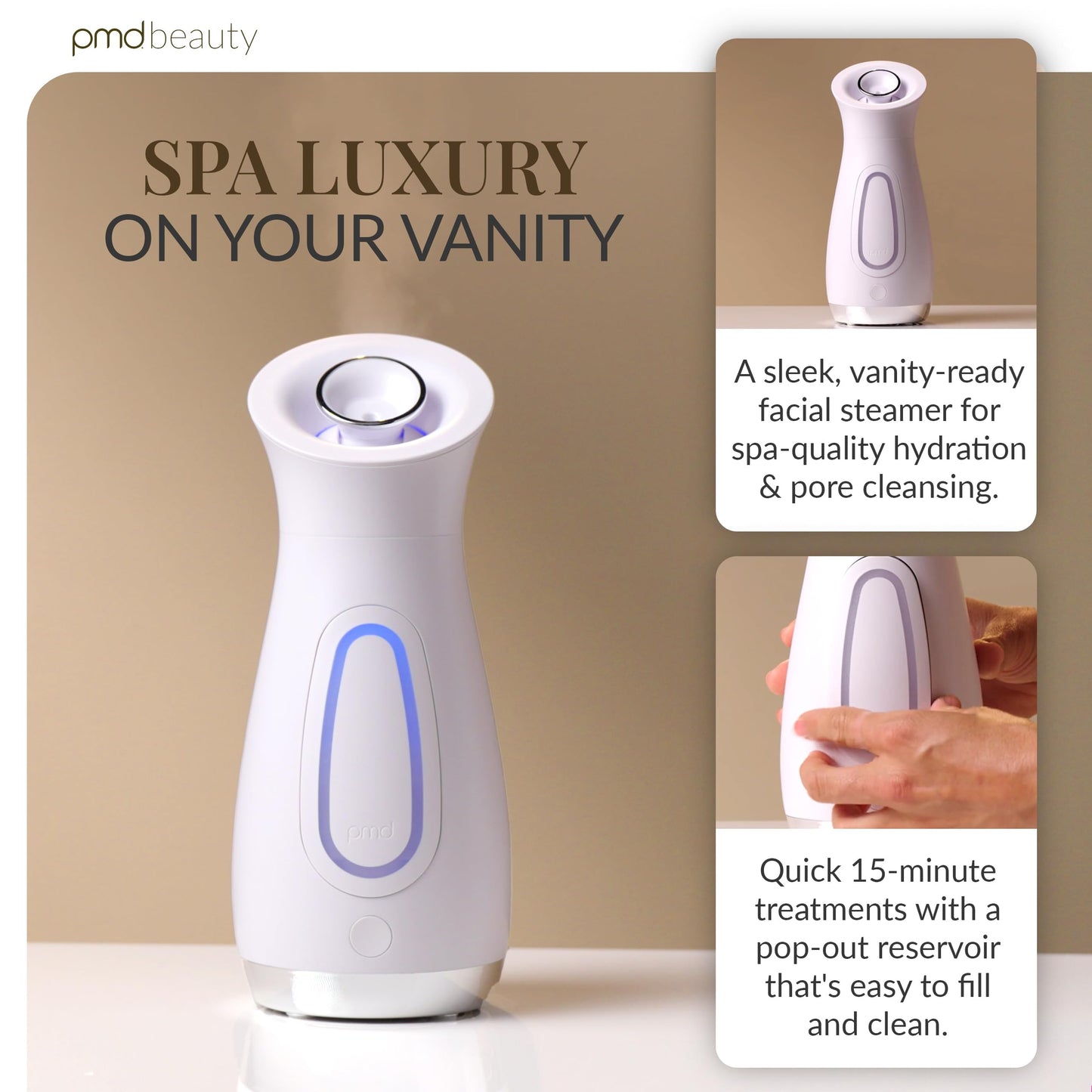 PMD Beauty SilkSteam Pro Facial Steamers Home Facial Spa - Rapid Start-Up Face Steamer for Facial - Adjustable Nozzle with Oil Filters