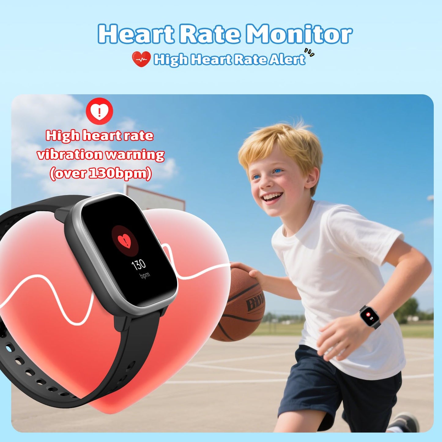 Fikami Smart Watch for Kids Girls Boys No APP/Phone Needed, 1.83" IP68 Waterproof Sport Watch Pedometer, Heart Rate, Sleep Monitor, Step Counter, 12 Puzzle Games for Girls Boys Teens 6-16