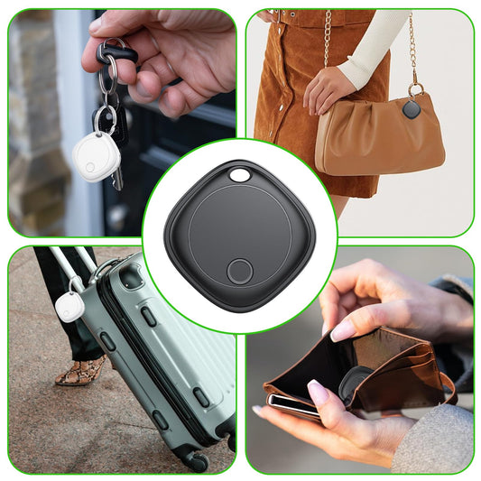 Air Tracker Tags-4 Pack, Bluetooth Tracker Works with Apple Find My APP (iOS Only), Bluetooth Smart Air Tag Keys Finder and Item Locator for Keys, Bags, Luggage, Wallet, Replaceable Battery