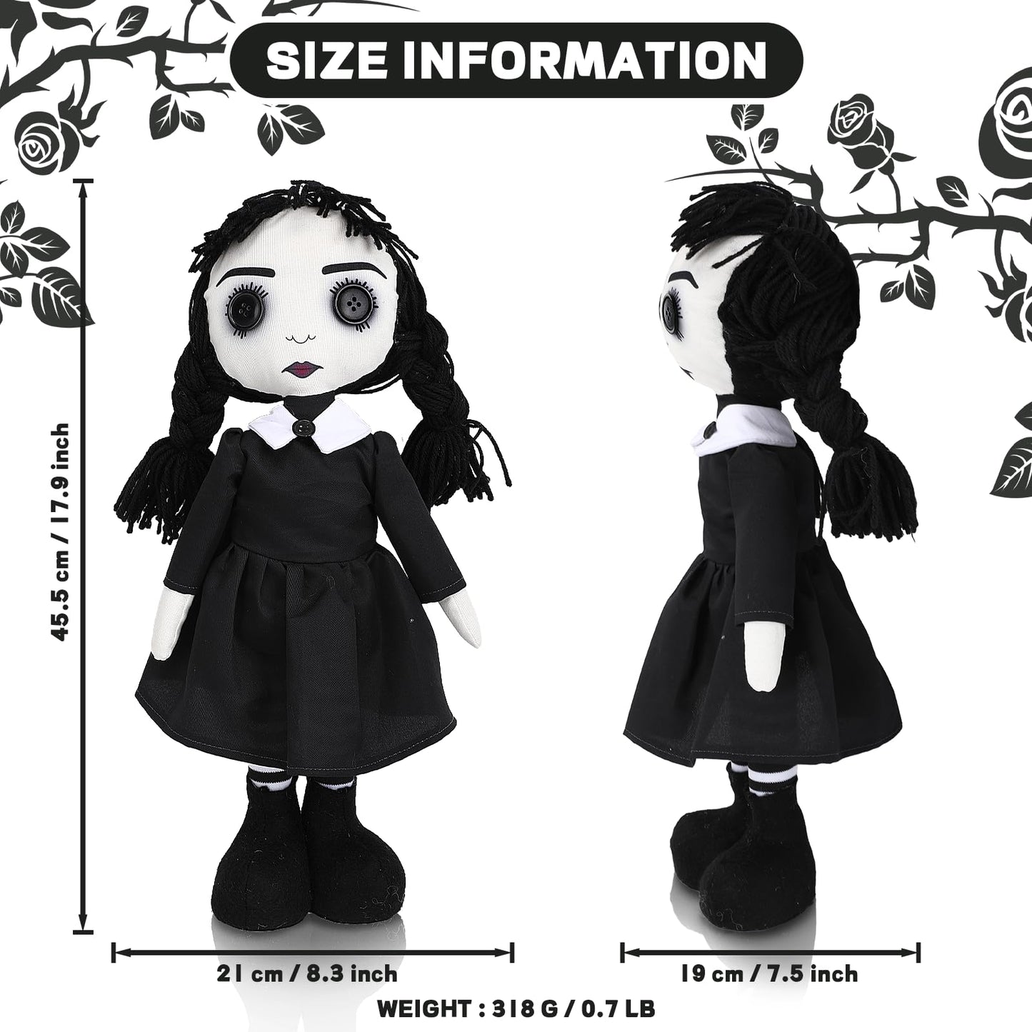 Varuotu 21" Gothic Haunted Doll Scary Living Dead Dolls Creepy Revenge Voodoo Doll Halloween Decoration Toy Gag Gifts
