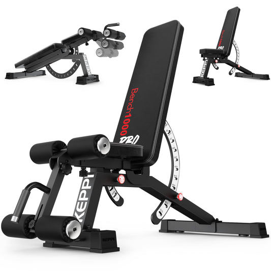 Adjustable Weight Bench, Commercial Grade 1200LB Workout Bench Press Set for Home Gym Strength Training Exercise, Incline Bench with 12+3 Adjustable Backrest&Seat Positions for Full Body Fitness
