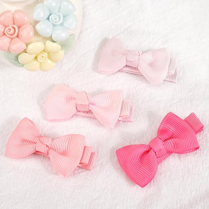 CÉLLOT Baby Girls Hair Clips 25PCS Fully Lined Tiny 2" Hair Bows Alligator Clips for Infants Toddlers